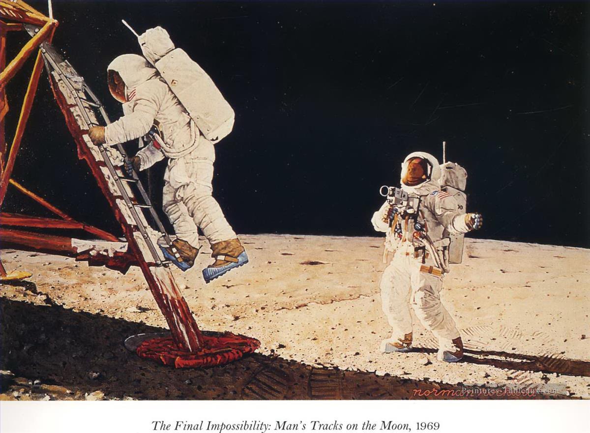 l’impossibilité finale des traces de l’homme sur la lune Norman Rockwell Peintures à l'huile